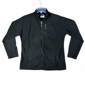 Black Diamond Women's Large Full Zip Fleece Jacket Black Mock Neck Minimalist